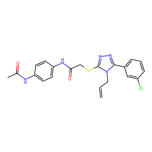 2-{[5-(3-chlorophenyl)-4-(prop-2-en-1-yl)-4H-1,2,4-triazol-3-yl]sulfanyl}-N-(4-acetamidophenyl)acetamide structure