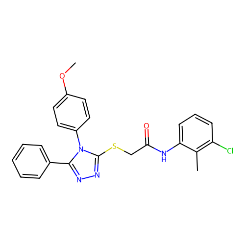 N-(3-chloro-2-methylphenyl)-2-{[4-(4-methoxyphenyl)-5-phenyl-4H-1,2,4-triazol-3-yl]sulfanyl}acetamide structure