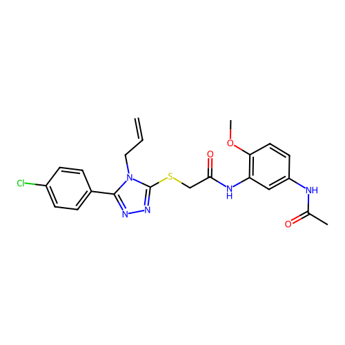 2-{[5-(4-chlorophenyl)-4-(prop-2-en-1-yl)-4H-1,2,4-triazol-3-yl]sulfanyl}-N-(5-acetamido-2-methoxyphenyl)acetamide structure