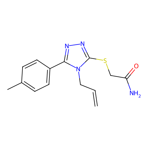 2-[[5-(4-Methylphenyl)-4-prop-2-enyl-1,2,4-triazol-3-yl]sulfanyl]acetamide structure