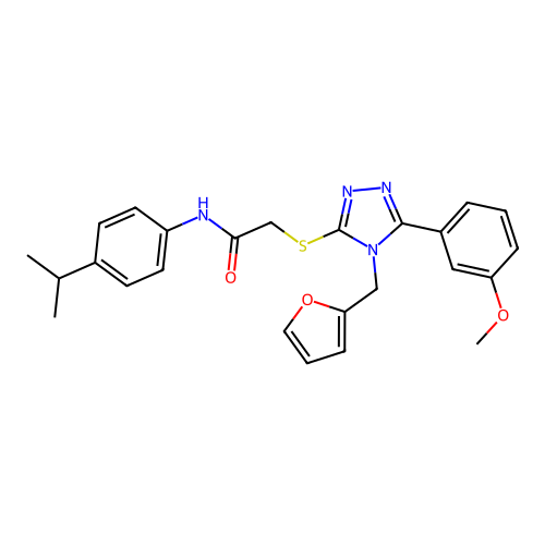 2-{[4-(furan-2-ylmethyl)-5-(3-methoxyphenyl)-4H-1,2,4-triazol-3-yl]sulfanyl}-N-[4-(propan-2-yl)phenyl]acetamide structure