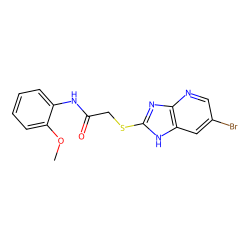 2-[(6-bromo-1H-imidazo[4,5-b]pyridin-2-yl)sulfanyl]-N-(2-methoxyphenyl)acetamide structure