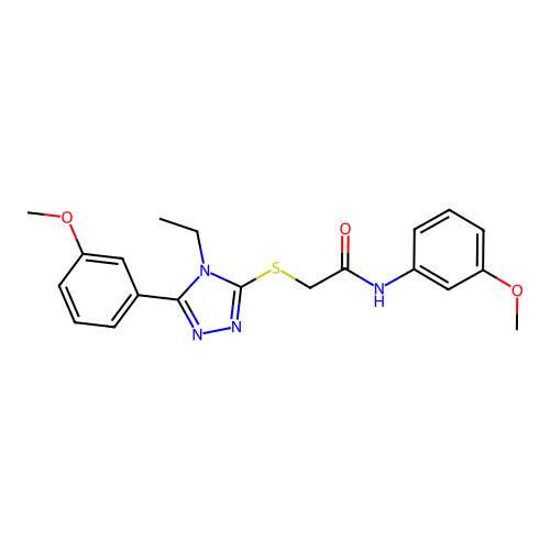 2-{[4-ethyl-5-(3-methoxyphenyl)-4H-1,2,4-triazol-3-yl]sulfanyl}-N-(3-methoxyphenyl)acetamide structure