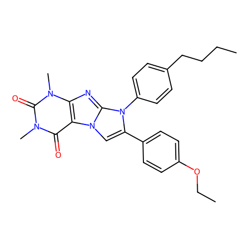 8-(4-butylphenyl)-7-(4-ethoxyphenyl)-1,3-dimethyl-1H-imidazo[2,1-f]purine-2,4(3H,8H)-dione structure