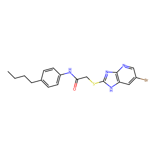 2-[(6-bromo-1H-imidazo[4,5-b]pyridin-2-yl)sulfanyl]-N-(4-butylphenyl)acetamide structure