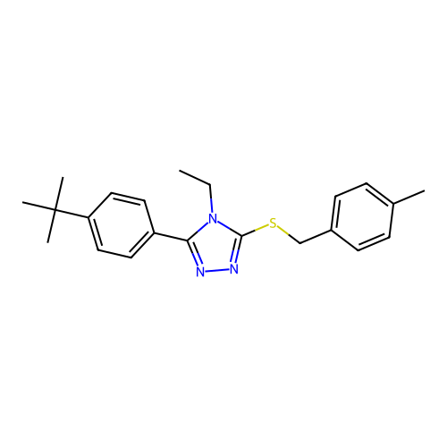 5-[4-(Tert-butyl)phenyl]-4-ethyl-3-[(4-methylphenyl)methylthio]-1,2,4-triazole structure