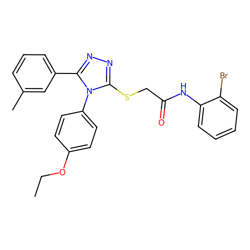 N-(2-bromophenyl)-2-[[4-(4-ethoxyphenyl)-5-(3-methylphenyl)-1,2,4-triazol-3-yl]sulfanyl]acetamide structure