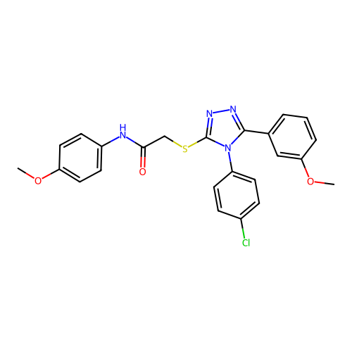 2-{[4-(4-chlorophenyl)-5-(3-methoxyphenyl)-4H-1,2,4-triazol-3-yl]sulfanyl}-N-(4-methoxyphenyl)acetamide structure
