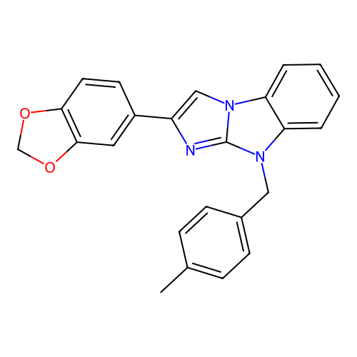2-(1,3-benzodioxol-5-yl)-9-(4-methylbenzyl)-9H-imidazo[1,2-a]benzimidazole structure