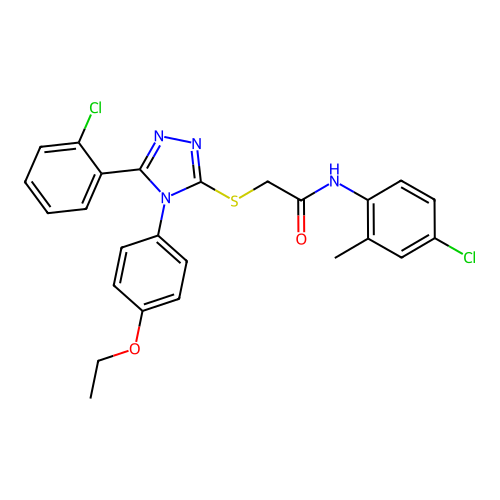 N-(4-chloro-2-methylphenyl)-2-{[5-(2-chlorophenyl)-4-(4-ethoxyphenyl)-4H-1,2,4-triazol-3-yl]sulfanyl}acetamide structure