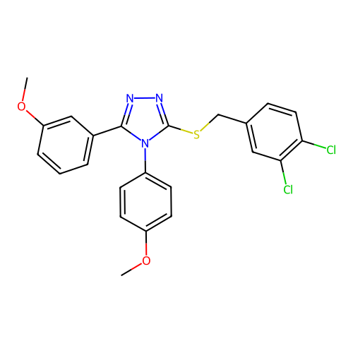 3-[(3,4-dichlorophenyl)methylsulfanyl]-5-(3-methoxyphenyl)-4-(4-methoxyphenyl)-1,2,4-triazole structure