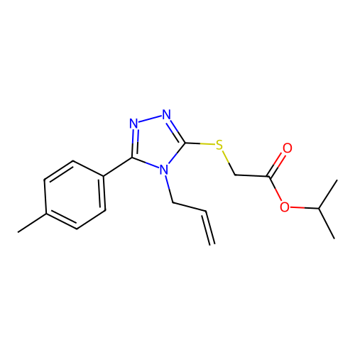 Methylethyl 2-[5-(4-methylphenyl)-4-prop-2-enyl-1,2,4-triazol-3-ylthio]acetate structure