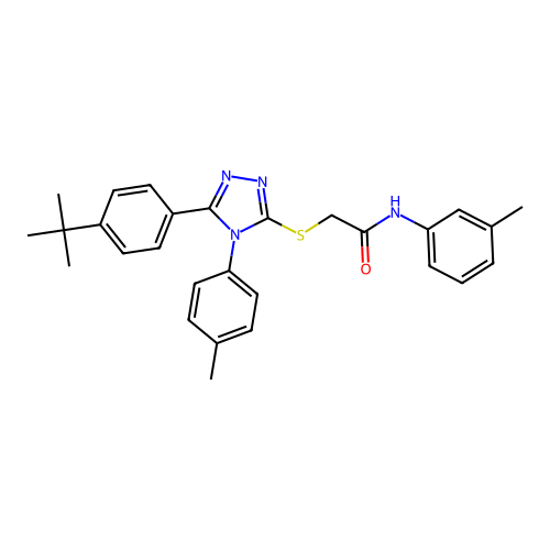 2-{[5-(4-tert-butylphenyl)-4-(4-methylphenyl)-4H-1,2,4-triazol-3-yl]sulfanyl}-N-(3-methylphenyl)acetamide structure