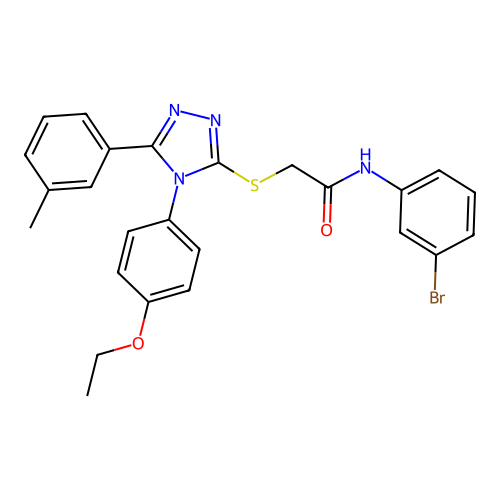 N-(3-bromophenyl)-2-[[4-(4-ethoxyphenyl)-5-(3-methylphenyl)-1,2,4-triazol-3-yl]sulfanyl]acetamide structure