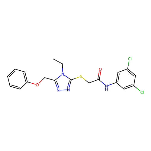 N-(3,5-dichlorophenyl)-2-{[4-ethyl-5-(phenoxymethyl)-4H-1,2,4-triazol-3-yl]sulfanyl}acetamide structure