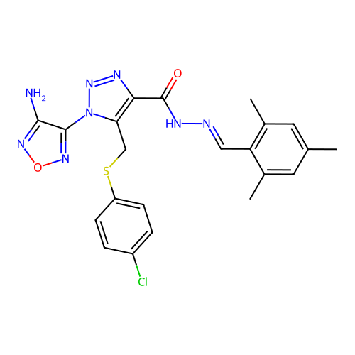 C22H21ClN8O2S structure