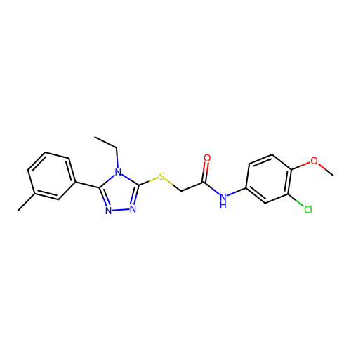 N-(3-chloro-4-methoxyphenyl)-2-{[4-ethyl-5-(3-methylphenyl)-4H-1,2,4-triazol-3-yl]sulfanyl}acetamide structure