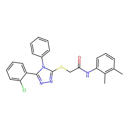 2-[[5-(2-chlorophenyl)-4-phenyl-1,2,4-triazol-3-yl]sulfanyl]-N-(2,3-dimethylphenyl)acetamide structure