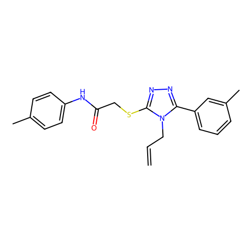 N-(4-methylphenyl)-2-{[5-(3-methylphenyl)-4-(prop-2-en-1-yl)-4H-1,2,4-triazol-3-yl]sulfanyl}acetamide structure