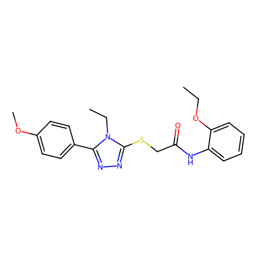 N-(2-ethoxyphenyl)-2-((4-ethyl-5-(4-methoxyphenyl)-4H-1,2,4-triazol-3-yl)thio)acetamide structure