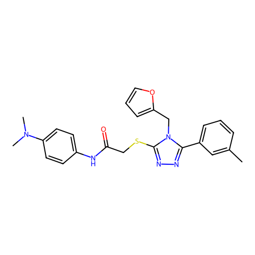 N-[4-(dimethylamino)phenyl]-2-{[4-(furan-2-ylmethyl)-5-(3-methylphenyl)-4H-1,2,4-triazol-3-yl]sulfanyl}acetamide structure