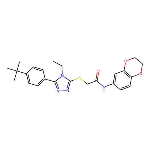 2-{[5-(4-tert-butylphenyl)-4-ethyl-4H-1,2,4-triazol-3-yl]sulfanyl}-N-(2,3-dihydro-1,4-benzodioxin-6-yl)acetamide structure