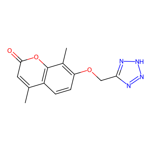 4,8-dimethyl-7-(1H-tetrazol-5-ylmethoxy)-2H-chromen-2-one structure