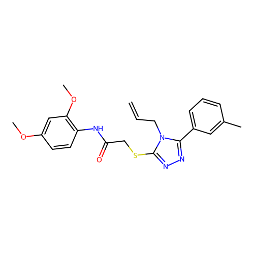 N-(2,4-dimethoxyphenyl)-2-[[5-(3-methylphenyl)-4-prop-2-enyl-1,2,4-triazol-3-yl]sulfanyl]acetamide structure