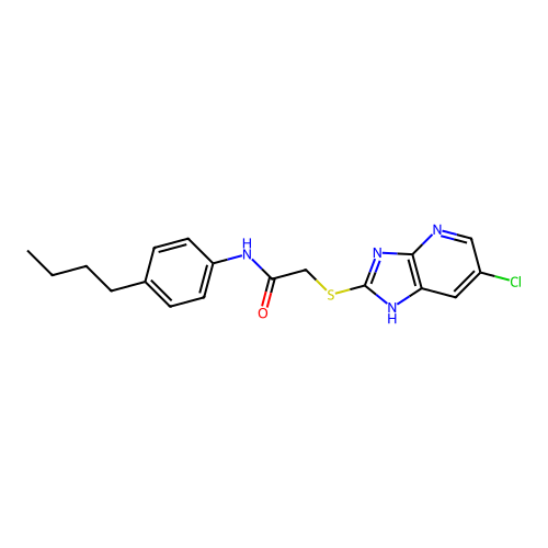 N-(4-butylphenyl)-2-[(6-chloro-1H-imidazo[4,5-b]pyridin-2-yl)sulfanyl]acetamide structure