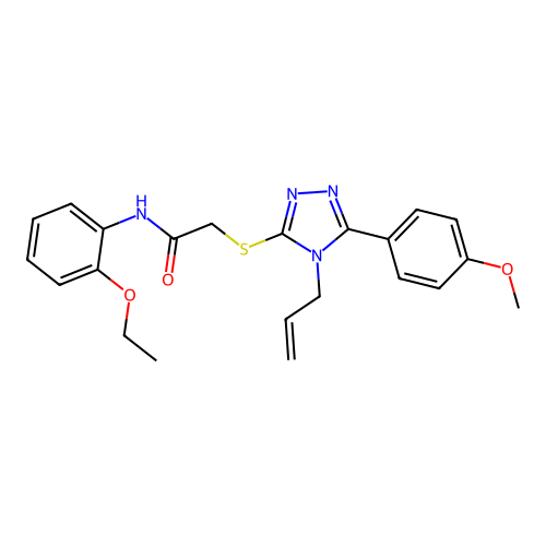 N-(2-ethoxyphenyl)-2-[[5-(4-methoxyphenyl)-4-prop-2-enyl-1,2,4-triazol-3-yl]sulfanyl]acetamide structure