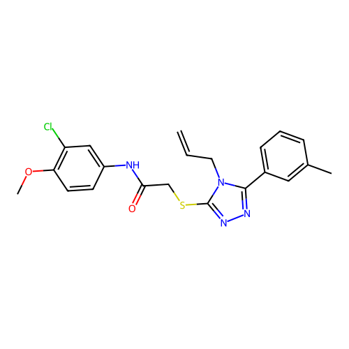 N-(3-chloro-4-methoxyphenyl)-2-{[5-(3-methylphenyl)-4-(prop-2-en-1-yl)-4H-1,2,4-triazol-3-yl]sulfanyl}acetamide structure