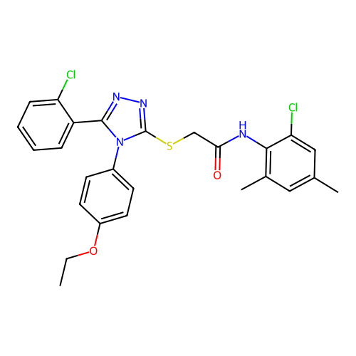 N-(2-chloro-4,6-dimethylphenyl)-2-{[5-(2-chlorophenyl)-4-(4-ethoxyphenyl)-4H-1,2,4-triazol-3-yl]sulfanyl}acetamide structure