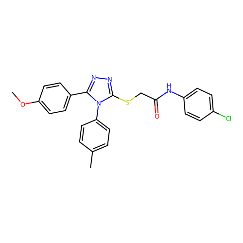 N-(4-chlorophenyl)-2-{[5-(4-methoxyphenyl)-4-(4-methylphenyl)-4H-1,2,4-triazol-3-yl]sulfanyl}acetamide structure