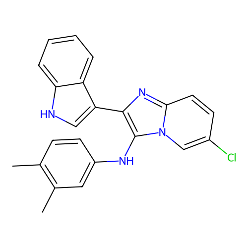 6-chloro-N-(3,4-dimethylphenyl)-2-(1H-indol-3-yl)imidazo[1,2-a]pyridin-3-amine structure