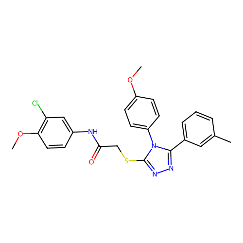 N-(3-chloro-4-methoxyphenyl)-2-{[4-(4-methoxyphenyl)-5-(3-methylphenyl)-4H-1,2,4-triazol-3-yl]sulfanyl}acetamide structure