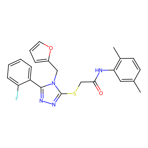 N-(2,5-dimethylphenyl)-2-{[5-(2-fluorophenyl)-4-(furan-2-ylmethyl)-4H-1,2,4-triazol-3-yl]sulfanyl}acetamide structure