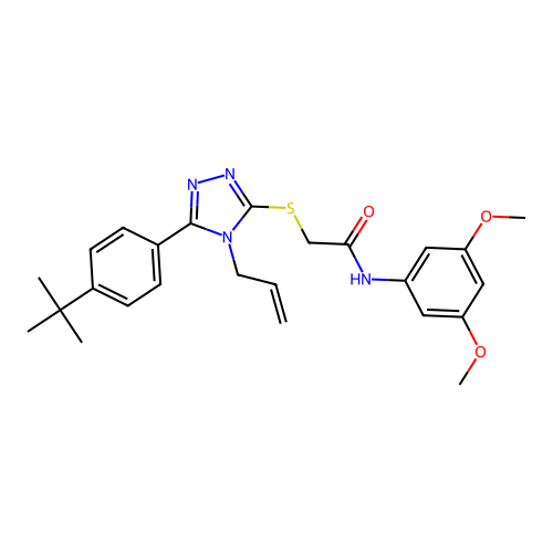 2-{[5-(4-tert-butylphenyl)-4-(prop-2-en-1-yl)-4H-1,2,4-triazol-3-yl]sulfanyl}-N-(3,5-dimethoxyphenyl)acetamide structure