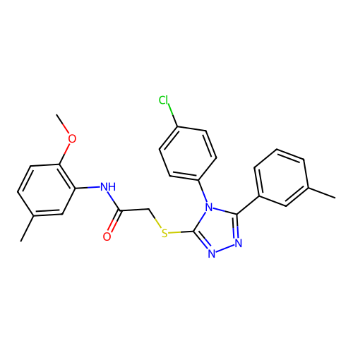 2-{[4-(4-chlorophenyl)-5-(3-methylphenyl)-4H-1,2,4-triazol-3-yl]sulfanyl}-N-(2-methoxy-5-methylphenyl)acetamide structure