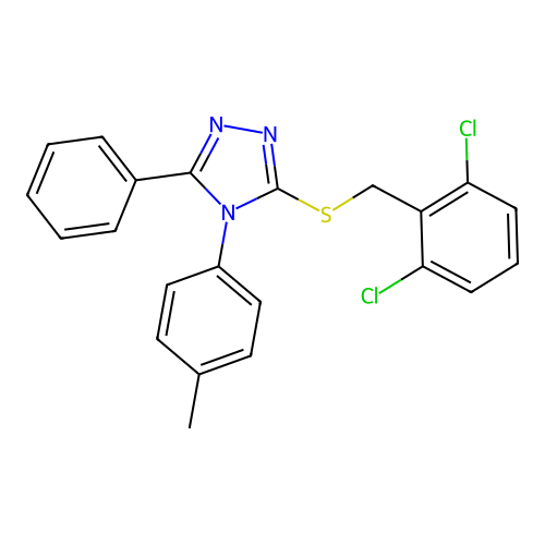 3-[(2,6-Dichlorophenyl)methylthio]-4-(4-methylphenyl)-5-phenyl-1,2,4-triazole structure