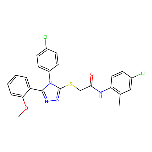 N-(4-chloro-2-methylphenyl)-2-{[4-(4-chlorophenyl)-5-(2-methoxyphenyl)-4H-1,2,4-triazol-3-yl]sulfanyl}acetamide structure