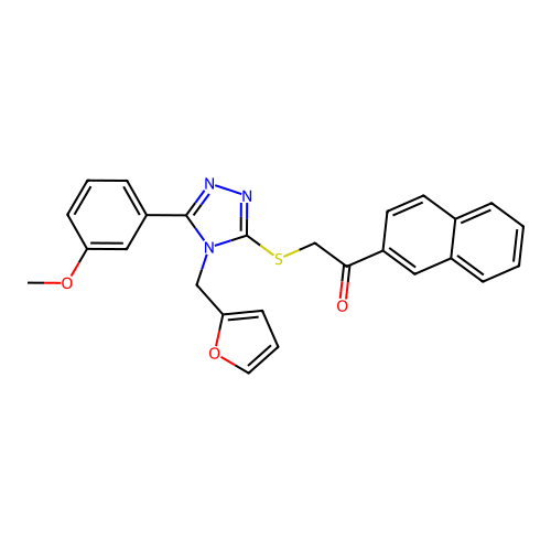 2-((4-(furan-2-ylmethyl)-5-(3-methoxyphenyl)-4H-1,2,4-triazol-3-yl)thio)-1-(naphthalen-2-yl)ethanone structure