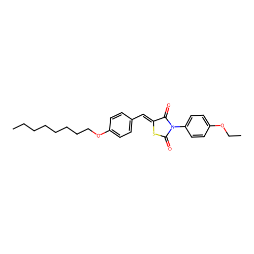 (5Z)-3-(4-ethoxyphenyl)-5-[4-(octyloxy)benzylidene]-1,3-thiazolidine-2,4-dione structure