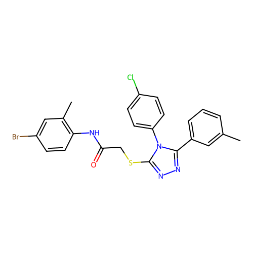 N-(4-bromo-2-methylphenyl)-2-{[4-(4-chlorophenyl)-5-(3-methylphenyl)-4H-1,2,4-triazol-3-yl]sulfanyl}acetamide structure