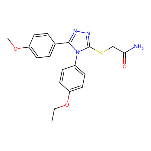 2-[[4-(4-ethoxyphenyl)-5-(4-methoxyphenyl)-1,2,4-triazol-3-yl]sulfanyl]acetamide structure