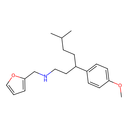 N-(furan-2-ylmethyl)-3-(4-methoxyphenyl)-6-methylheptan-1-amine structure