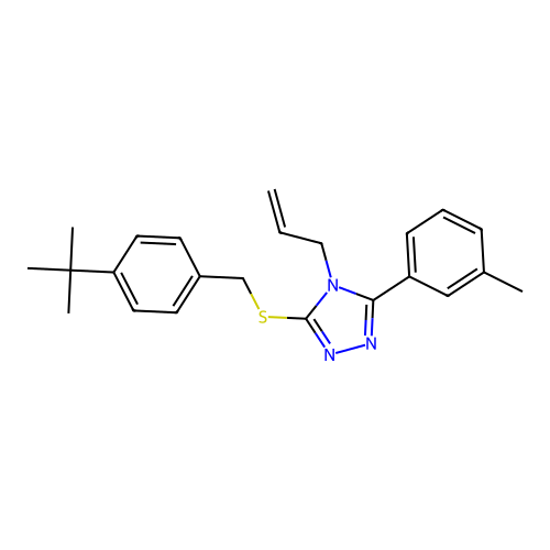 4-allyl-3-((4-(tert-butyl)benzyl)thio)-5-(m-tolyl)-4H-1,2,4-triazole structure