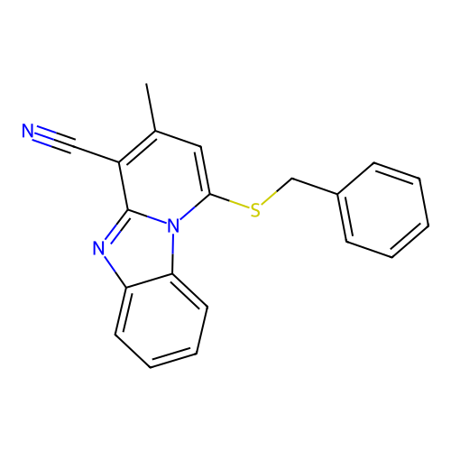 1-(Benzylsulfanyl)-3-methylpyrido[1,2-a]benzimidazole-4-carbonitrile structure