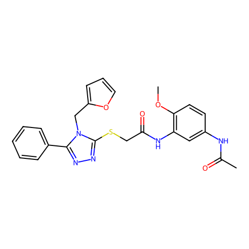 N-(5-acetamido-2-methoxyphenyl)-2-((4-(furan-2-ylmethyl)-5-phenyl-4H-1,2,4-triazol-3-yl)thio)acetamide structure
