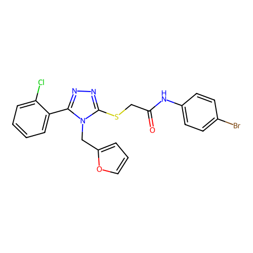 N-(4-bromophenyl)-2-{[5-(2-chlorophenyl)-4-(furan-2-ylmethyl)-4H-1,2,4-triazol-3-yl]sulfanyl}acetamide structure