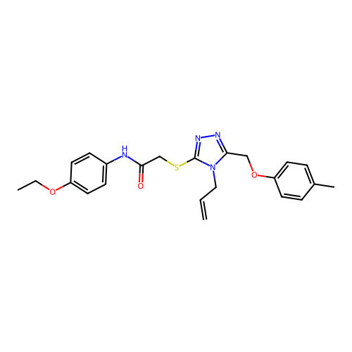 2-((4-allyl-5-((p-tolyloxy)methyl)-4H-1,2,4-triazol-3-yl)thio)-N-(4-ethoxyphenyl)acetamide structure
